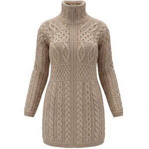 🧶 Aran Crafts Irish Merino Wool Long Coatigan 🧶